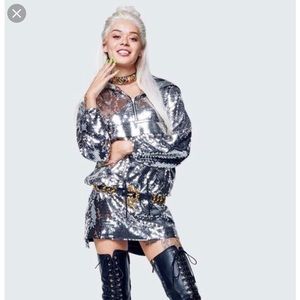 HM MOSCHINO Sequined hooded dress